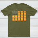 Hot Dog American Flag July 4th Patriotic Summer BBQ Funny T-Shirt