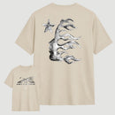 Vintage Dark Streetwear Street Style Star Flame Design T-shirt