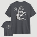 Vintage Dark Streetwear Street Style Star Flame Design T-shirt