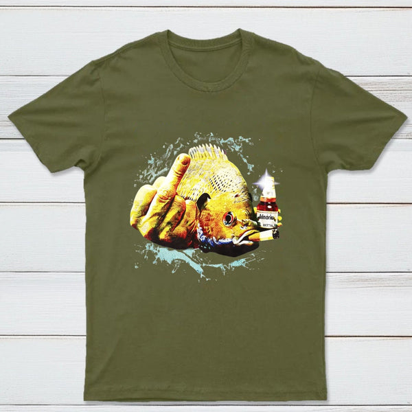 Dope Bluegill Shirt Fish Middle Finger Funny Fishing T-shirt