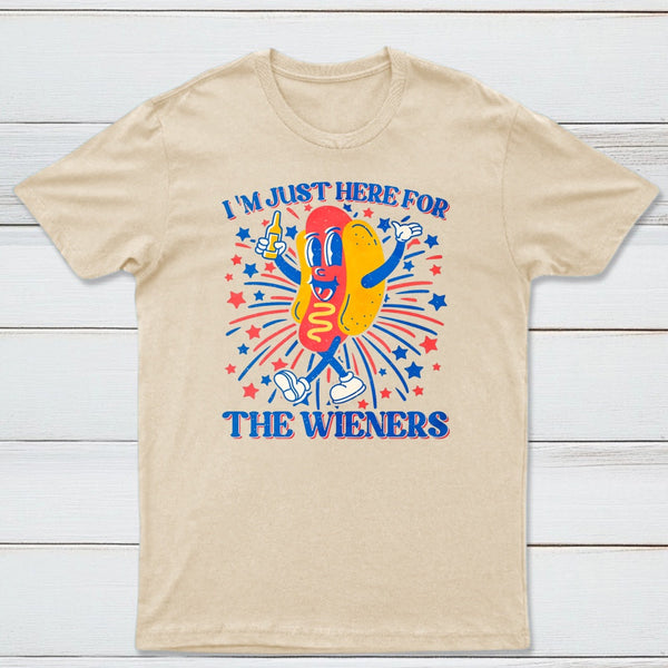 Hot Dog I'm Just Here for The Wieners 4Th of July T-Shirt
