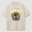 Vintage Sun Pattern Oversized T-Shirt