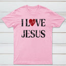 Vintage I Love Jesus Print T-Shirt
