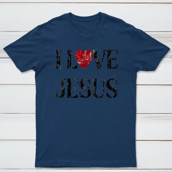 Vintage I Love Jesus Print T-Shirt