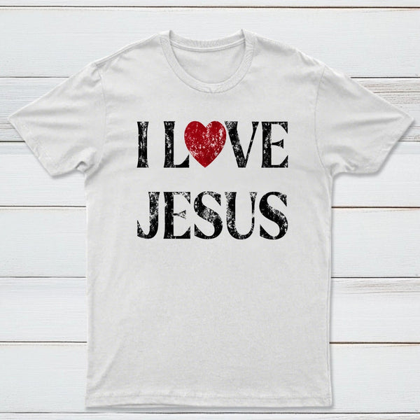 Vintage I Love Jesus Print T-Shirt
