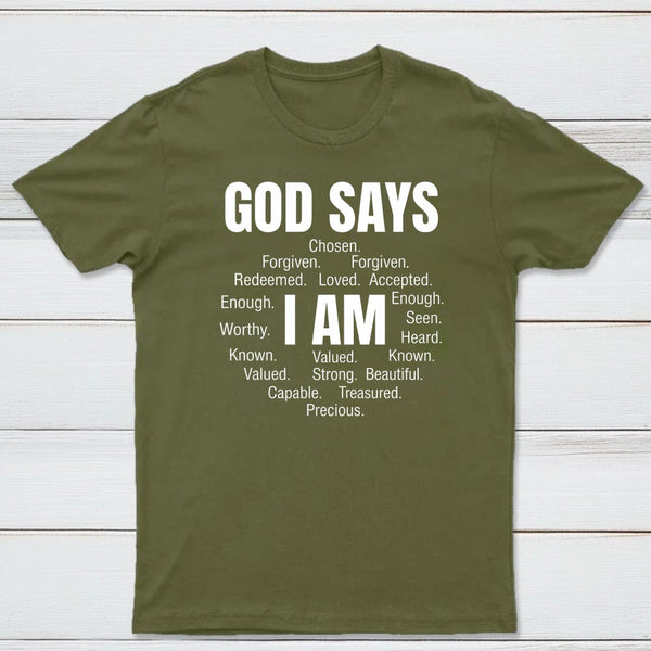 Christian Shirt Women God Says I Am Graphic T-Shirt