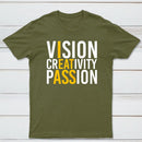 Vision Creativity Passion Funny Print T-Shirt