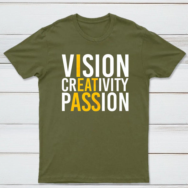 Vision Creativity Passion Funny Print T-Shirt