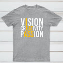 Vision Creativity Passion Funny Print T-Shirt
