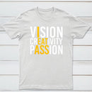 Vision Creativity Passion Funny Print T-Shirt