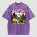 Do Not Pet The Fluffy Cows Yellowstone National Park Washed T-Shirt