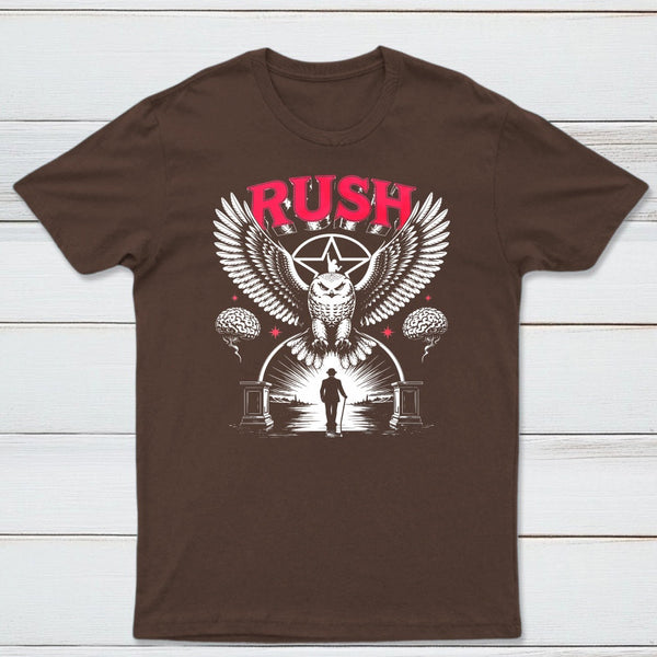 To Honor Rush Band Vintage Rock Owl Wings T-Shirt