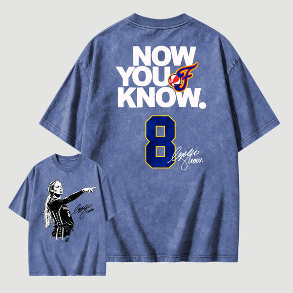 Sophie Cunningham Now You Know Double-Sided Basketball Graphic Washed T-Shirt