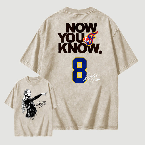 Sophie Cunningham Now You Know Double-Sided Basketball Graphic Washed T-Shirt