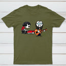 Cartoon Musicians Playing Guitar And Keyboard Graphic T-shirt