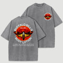 Horror Movie Print Unisex Halloween Retro Washed T-Shirt