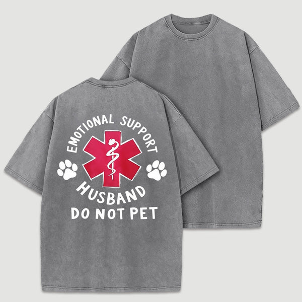 Emotional Support Husband Washed T-Shirt