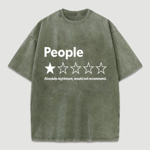 Funny 1-Star Review Graphic Washed T-Shirt