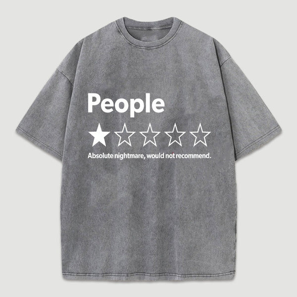 Funny 1-Star Review Graphic Washed T-Shirt