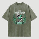 It's a Throat Punch Kinda Day Funny Skeleton Washed T-Shirt
