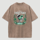 It's a Throat Punch Kinda Day Funny Skeleton Washed T-Shirt