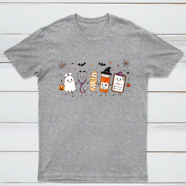 Halloween Nurse Doodle Ghost Nurse Life T-Shirt