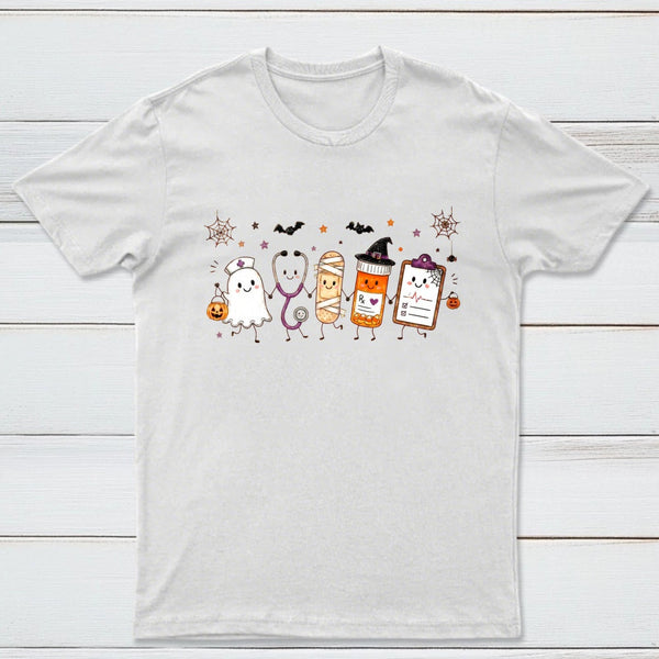Halloween Nurse Doodle Ghost Nurse Life T-Shirt
