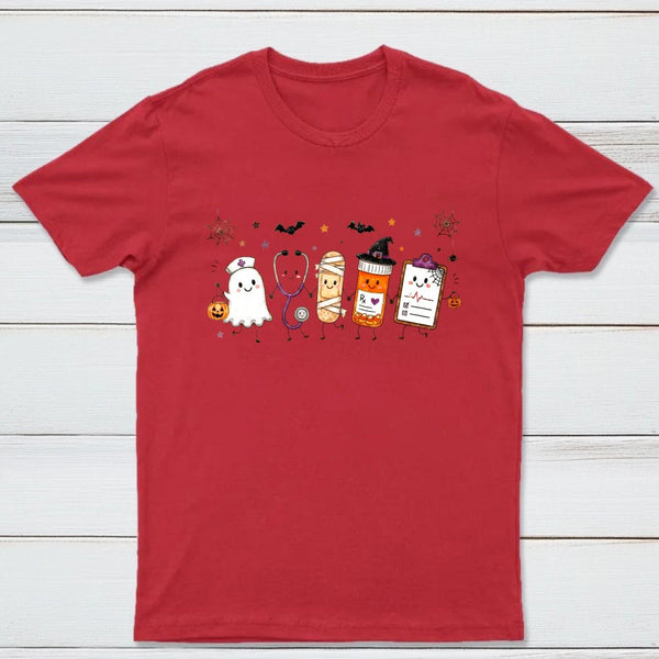 Halloween Nurse Doodle Ghost Nurse Life T-Shirt
