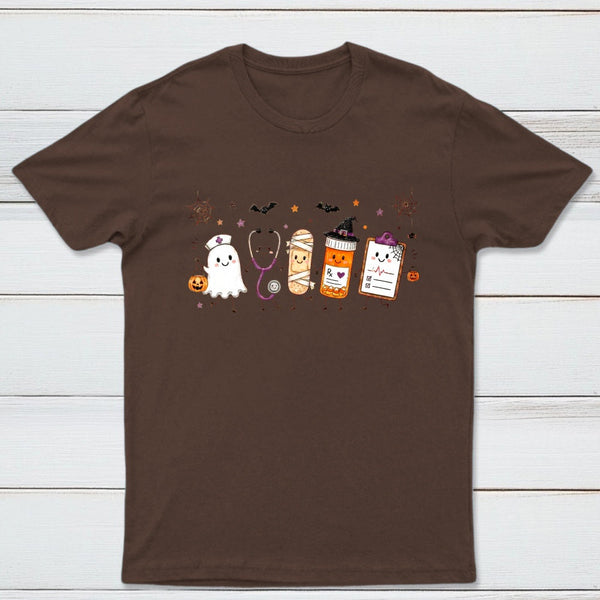 Halloween Nurse Doodle Ghost Nurse Life T-Shirt