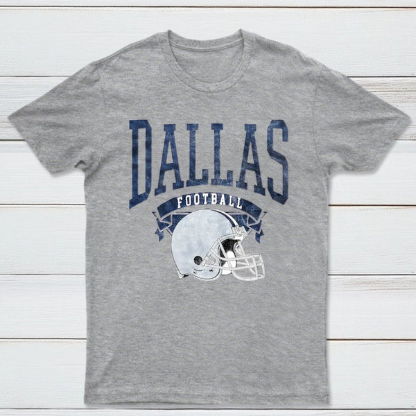 Vintage Football Hometown Team Print T-Shirt