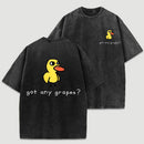 Retro Vintage Eat Grapes Duck Washed T-Shirt