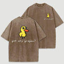 Retro Vintage Eat Grapes Duck Washed T-Shirt