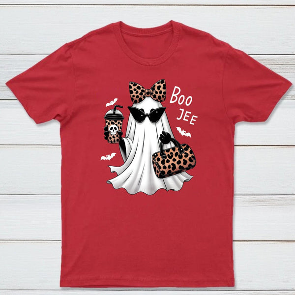 Boo-Jee Leopard Ghost Funny Fall Halloween T-Shirt