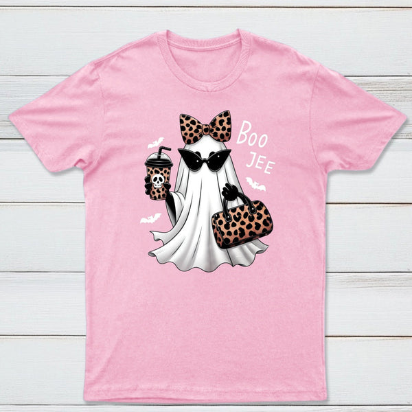 Boo-Jee Leopard Ghost Funny Fall Halloween T-Shirt