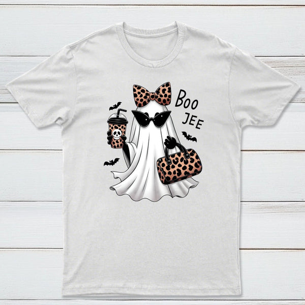 Boo-Jee Leopard Ghost Funny Fall Halloween T-Shirt