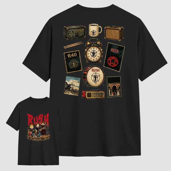 Rush Inspired Vintage Rock Band Graphic T-Shirt