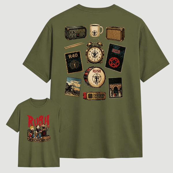 Rush Inspired Vintage Rock Band Graphic T-Shirt