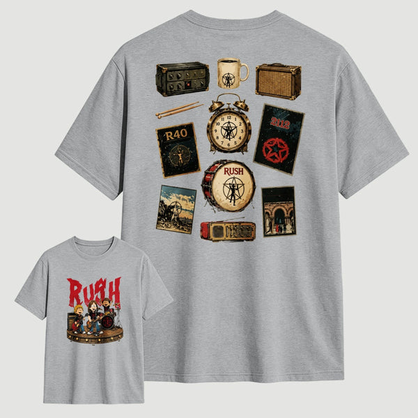 Rush Inspired Vintage Rock Band Graphic T-Shirt