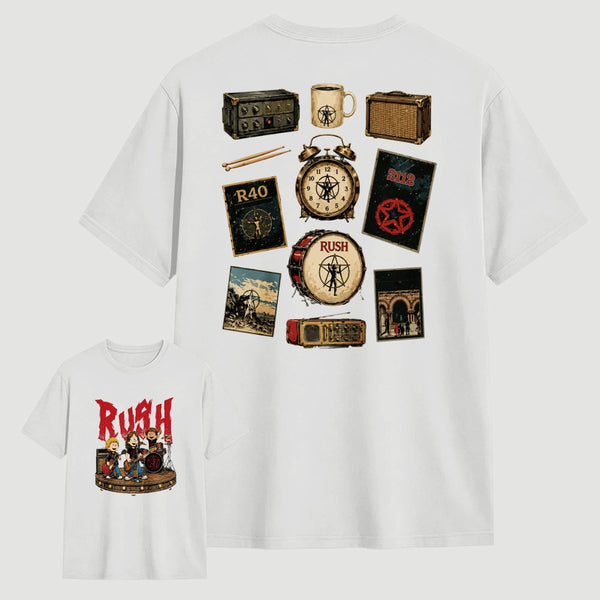 Rush Inspired Vintage Rock Band Graphic T-Shirt