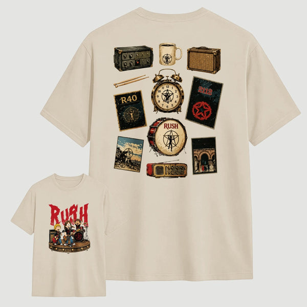 Rush Inspired Vintage Rock Band Graphic T-Shirt