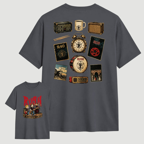 Rush Inspired Vintage Rock Band Graphic T-Shirt