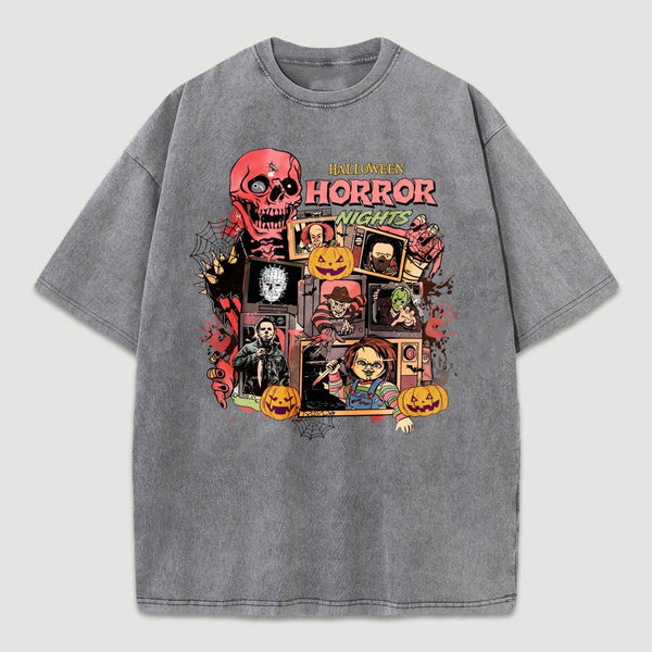 Vintage Halloween Movies Washed T-Shirt