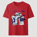 Vintage Close-Up Football Athlete Signature Graphic T-Shirt
