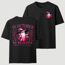 In October We Wear Pink Ghost Halloween Breast Cancer Awareness T-Shirt