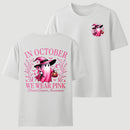 In October We Wear Pink Ghost Halloween Breast Cancer Awareness T-Shirt