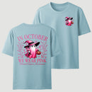 In October We Wear Pink Ghost Halloween Breast Cancer Awareness T-Shirt