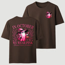 In October We Wear Pink Ghost Halloween Breast Cancer Awareness T-Shirt