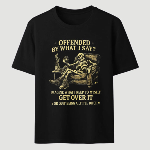Black Sarcastic Skeleton Beer Humorous Art T-Shirt