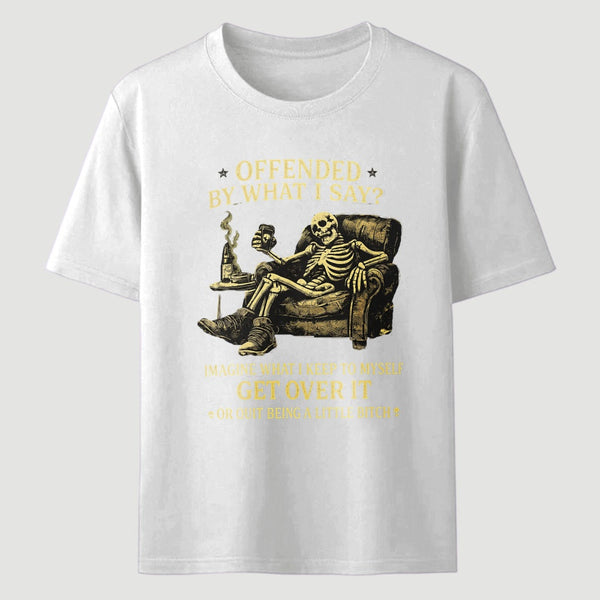 Black Sarcastic Skeleton Beer Humorous Art T-Shirt