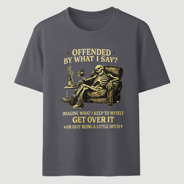 Black Sarcastic Skeleton Beer Humorous Art T-Shirt